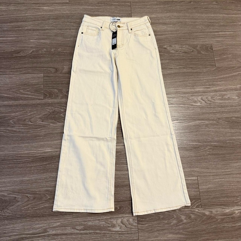Fashion Nova Cream Jeans
